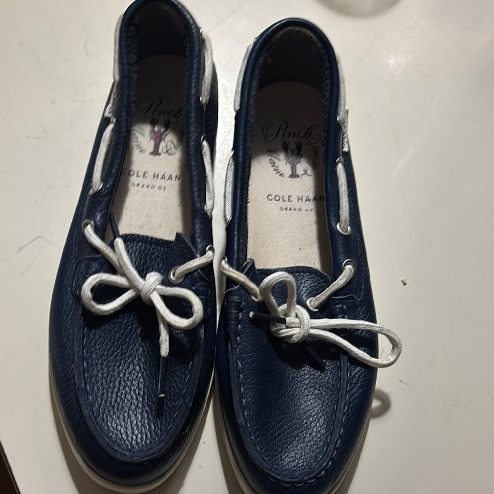 Cole Haan Navy Leather Loafers